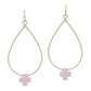 Cross Tear Drop Earrings