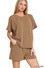 Brown Two Piece Ribbed Set