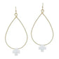 Cross Tear Drop Earrings