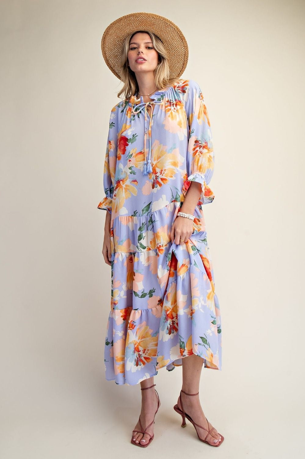 Printed Tiered Maxi Dress