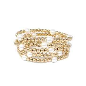 Set Of Five Beaded Bracelets