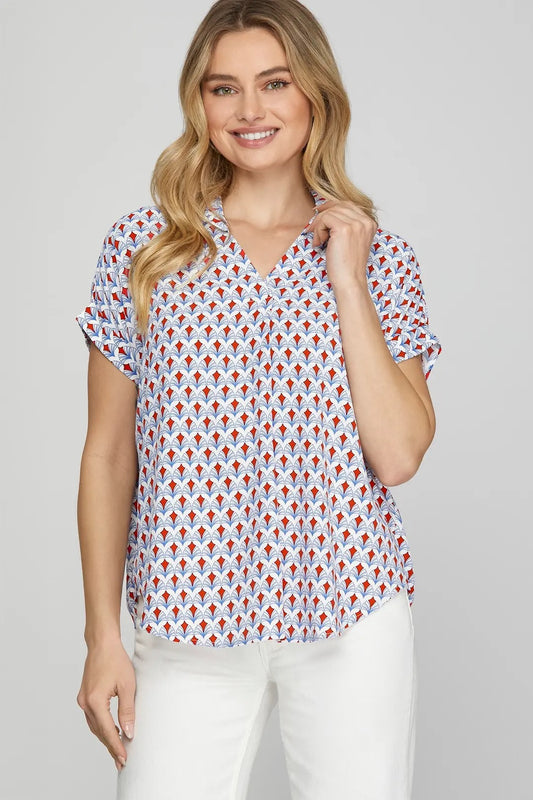 Red Collard Design shirt