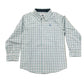 Long Sleeve Green Striped Dress Shirt