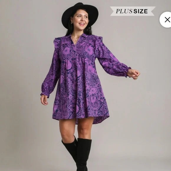 Black And Purple Design Dress
