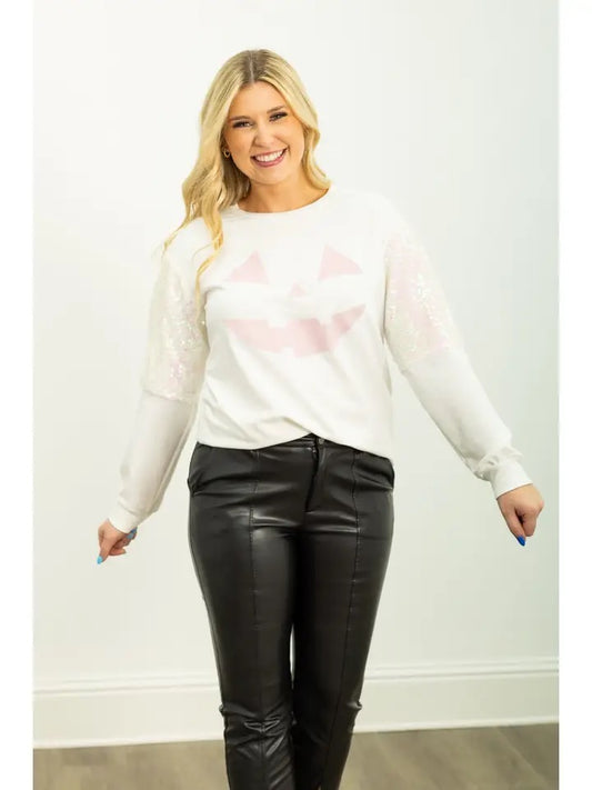 Sequin Jack-o'-lantern Sweatshirt
