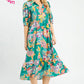 Teal Floral Dress