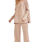 Beige Travel Pants Set