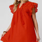 Red Front Tie Dress