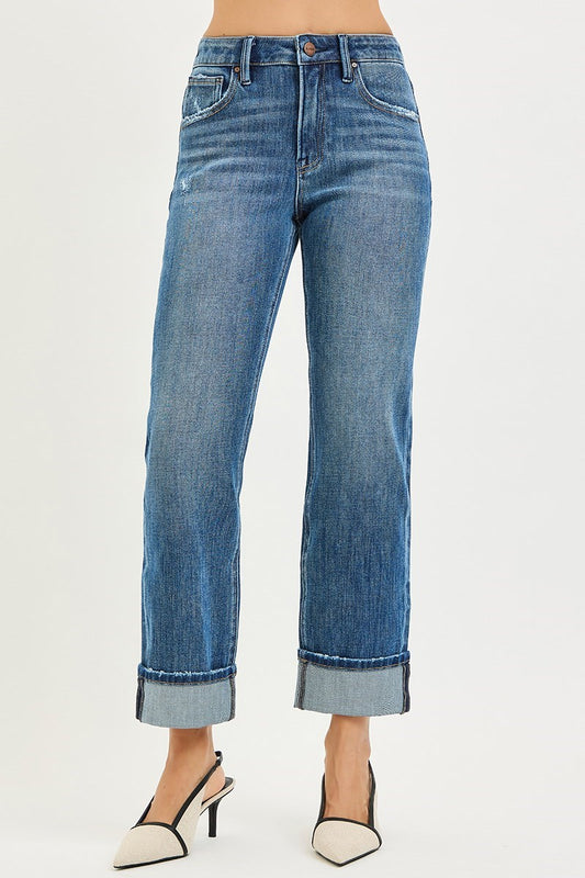 Plus Size Cuff Jeans