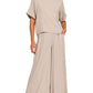 Woven Short Sleeve Pants Set