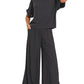 Woven Short Sleeve Pants Set
