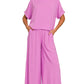 Woven Short Sleeve Pants Set