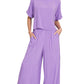 Woven Short Sleeve Pants Set