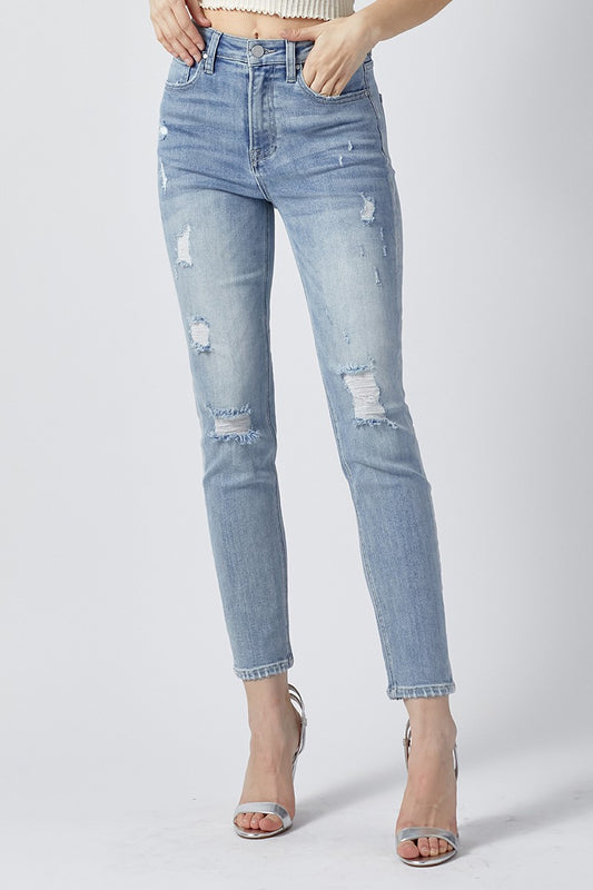 Crop Skinny Distressed Jeans