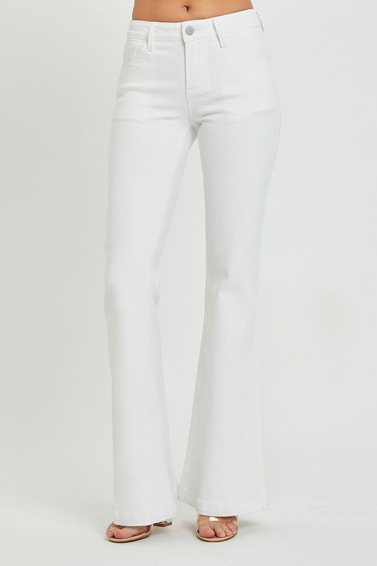White Tummy Control Low Rise Jeans