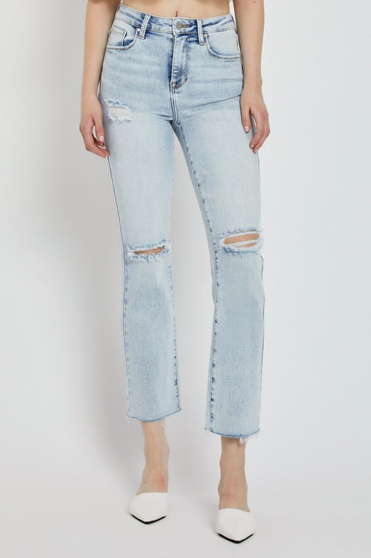 Acid Light Wash Distressed Jeans