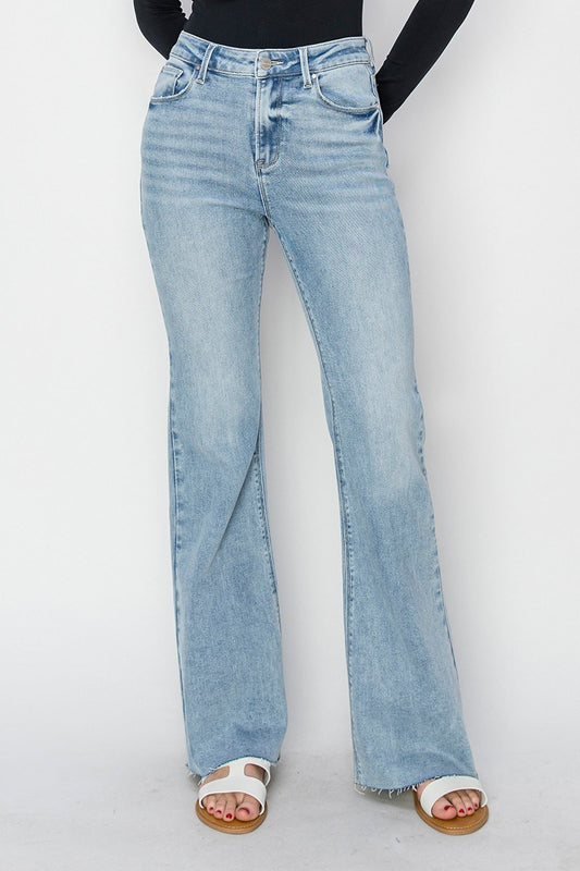 Raw Hem Bootcut Jeans