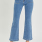 Medium Wash Front Patch Pocket Jeans