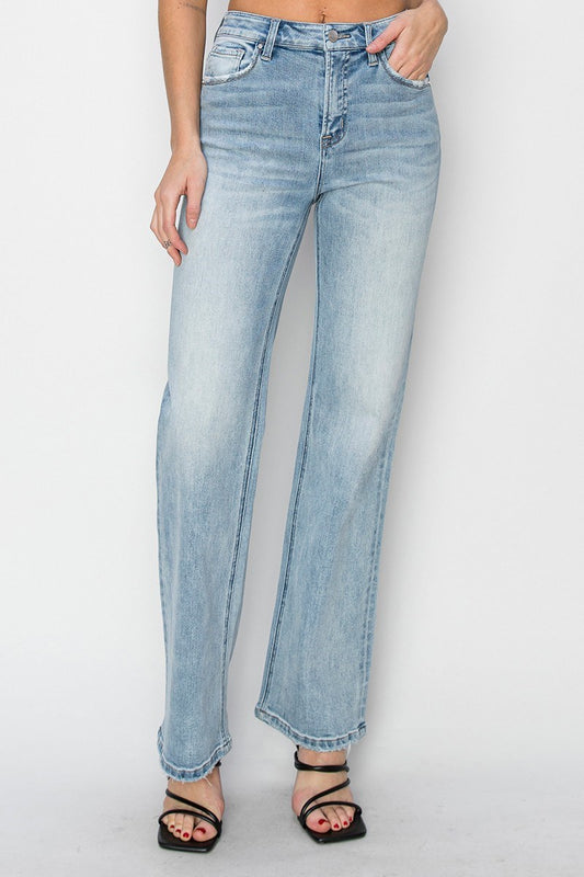 Light Wash Straight Jeans