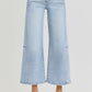 Light Wash Cropped Seamed Detail Jeans