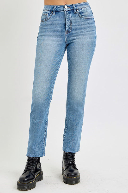Raw Hem Ankle Length Jeans