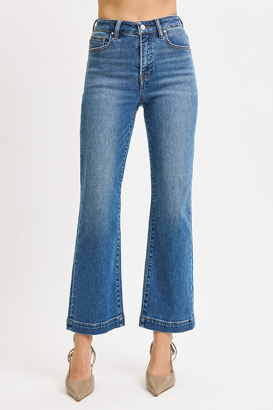 High Rise Medium Wash Cropped Jeans