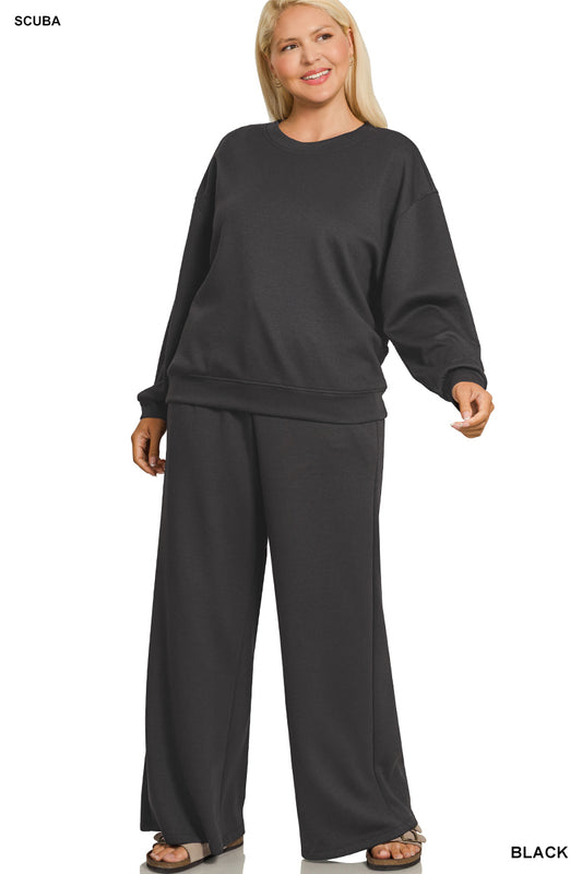Plus Long Sleeve Two Piece Set