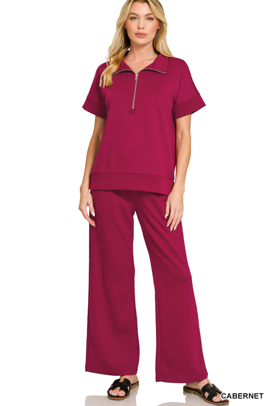 Scuba Neck Two Piece Set