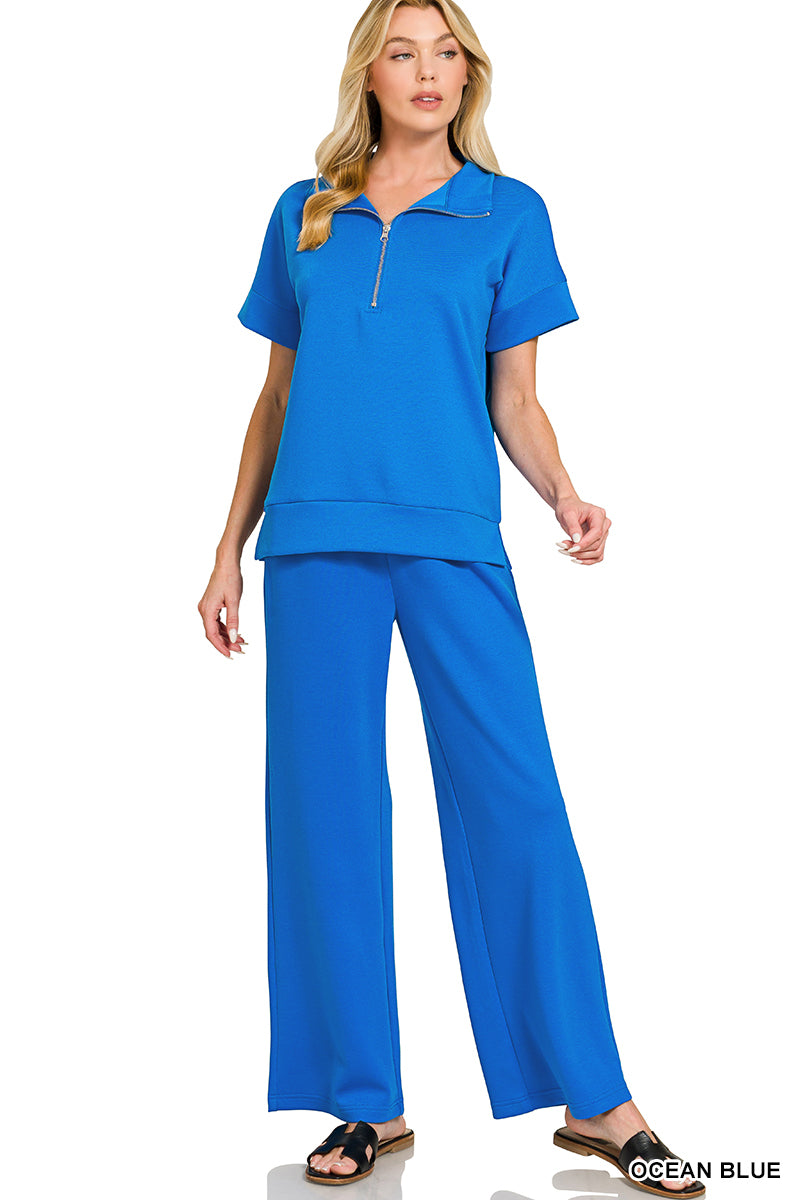 Scuba Neck Two Piece Set