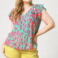 Mint Mixed Print Top