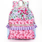 Pink Lavender Flower Girls Ruffle Backpack