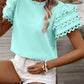 Layered Ric Rac Cap Sleeve Frilled Neck Blouse