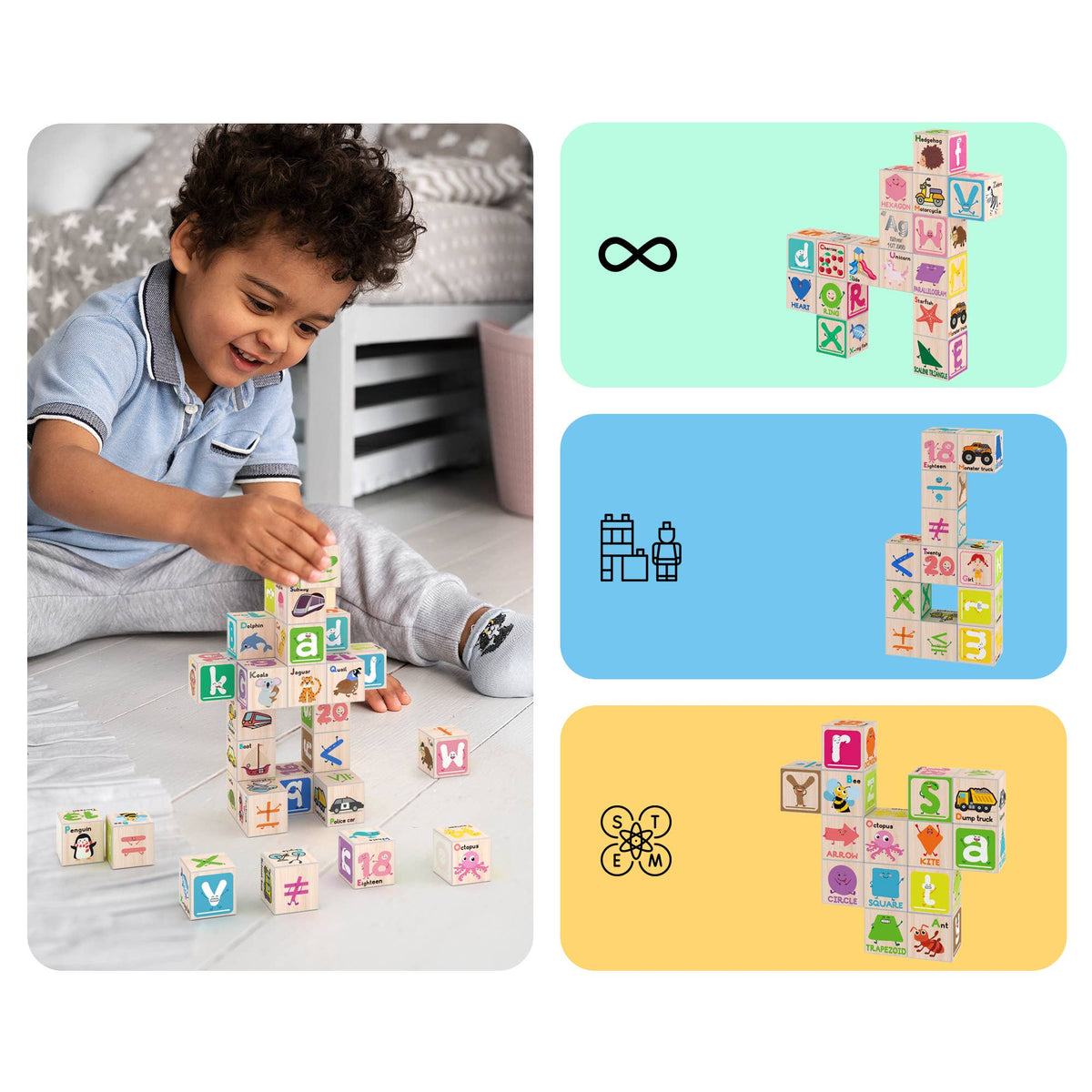 PicassoTiles 36pc 1" Magnetic Cubes Set
