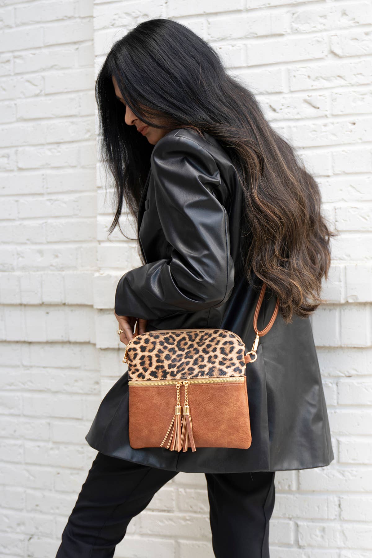 Tara Double Zip Crossbody Bag/Wristlet for Women