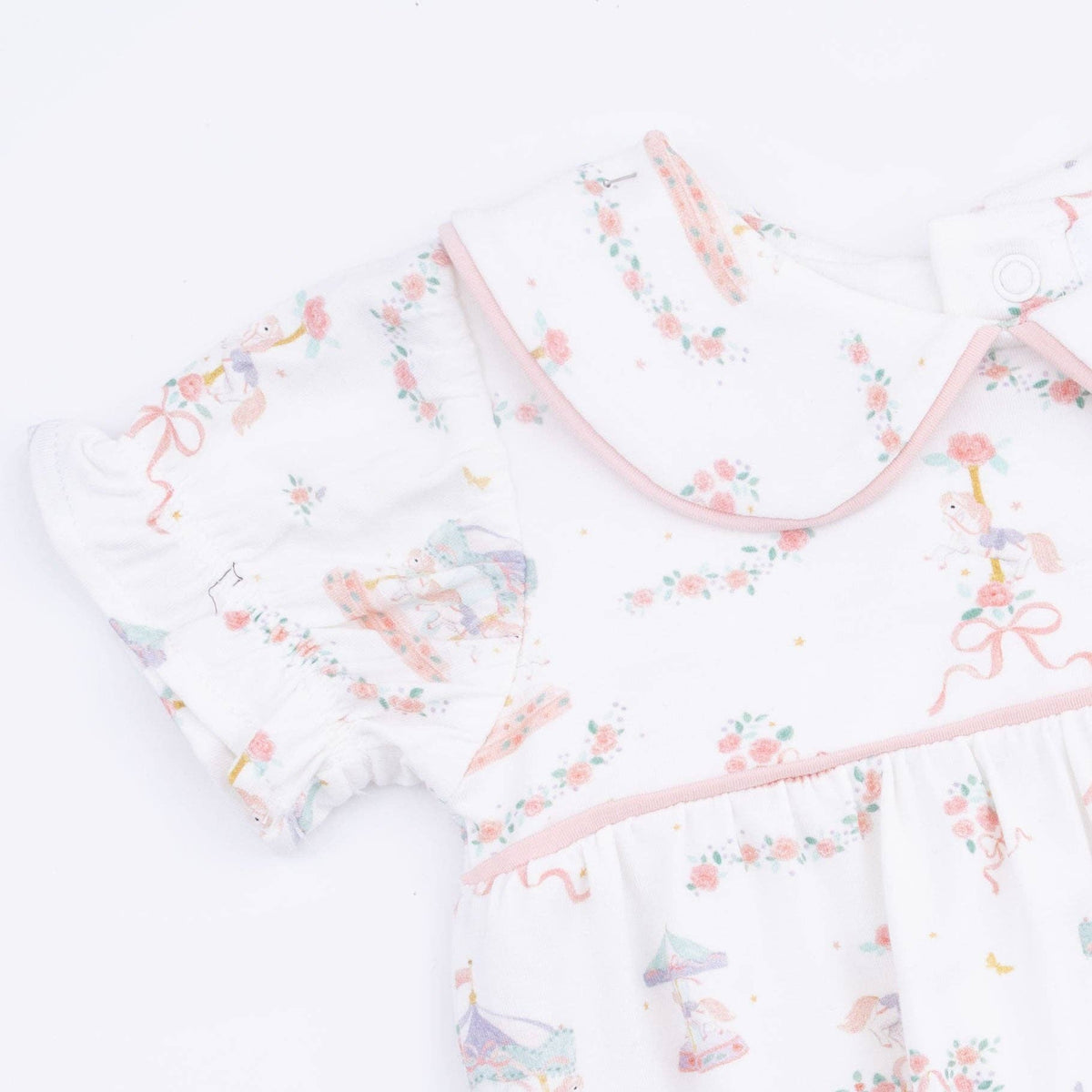 Carousel with Bows - Classic Puff Sleeve Babydoll Bubble