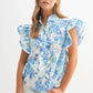 Chic Floral Print Ruffle Frilly Button Up Shirt | S-XL
