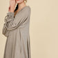 Drawstring Cuff Knit Babydoll Dress LD0804