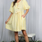 Bow Tie Front Striped Baby Doll Mini Dress VD82683