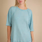 NT12086X-PLUS SIZE Mineral Washed Ribbed Knit Casual Top