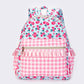 Pink Checkered Ruffle Flower Printed Backpack