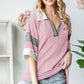 BASIC COLLAR URBAN RIBBED CONTRAST TOP