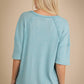 NT12086X-PLUS SIZE Mineral Washed Ribbed Knit Casual Top