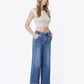 HIGH RISE DOUBLE CUFFED BAGGY WIDE JEANS