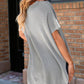 Gray Short Sleeve Side Slit Oversized Sweater