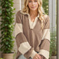 LONG SLEEVE MANDARIN COLLAR SOLID CONTRAST TOP