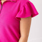 Hot Pink Flutter Sleeve Set