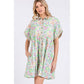 FLORAL BABYDOLL SHORT SLEEVES DRESS