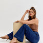Comfort Dark High Rise Pull-On Wide Leg Denim