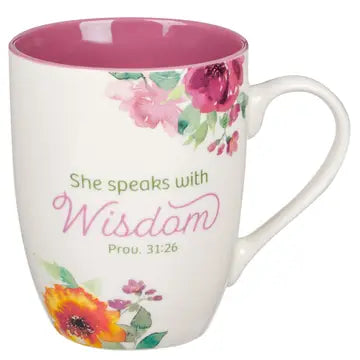 Multi Floral Speaks With Wisdom Mug