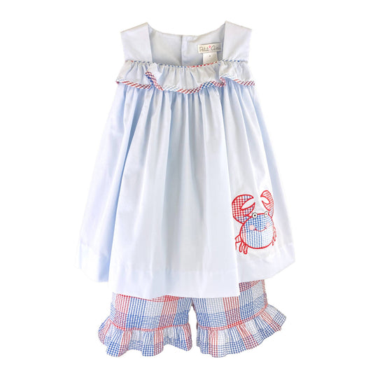 Sun Top & Shorts with Crab Applique